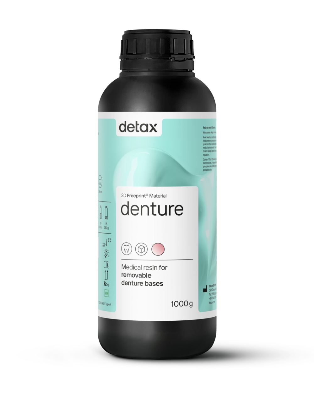 Résine 3D Detax Freeprint Denture Rose pour bases de prothèses amovibles