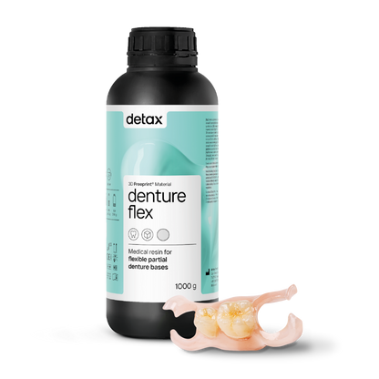 Résine 3D Detax Freeprint Denture Flex pour prothèses partielles flexibles